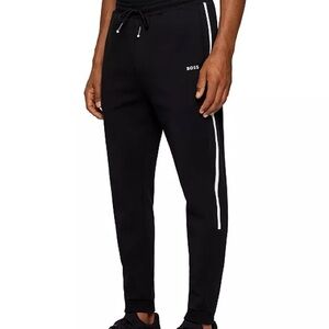 Boss Black/White Sweatpants Joggers With Striped Sides